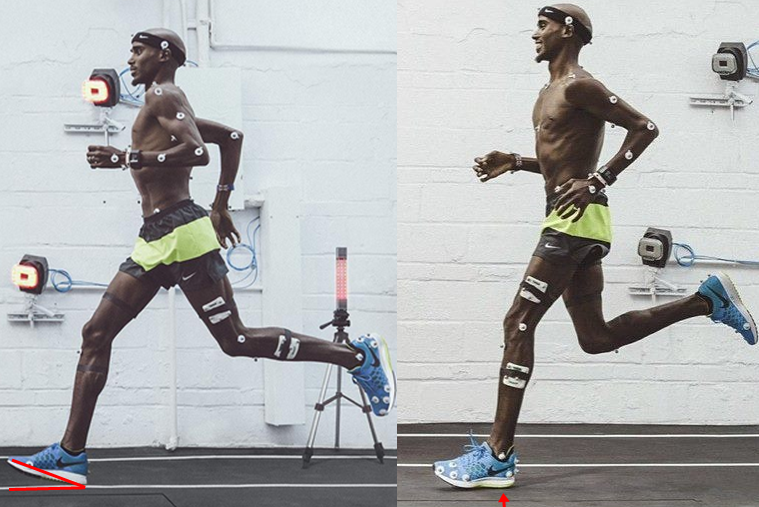 Mo Farah Heel Striking in Nike Air Zoom 
